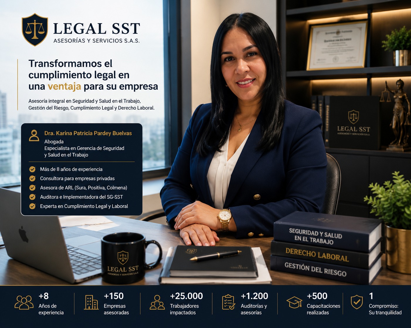 Dra. Karina Patricia Pardey Buelvas, fundadora y directora de Legal & SST